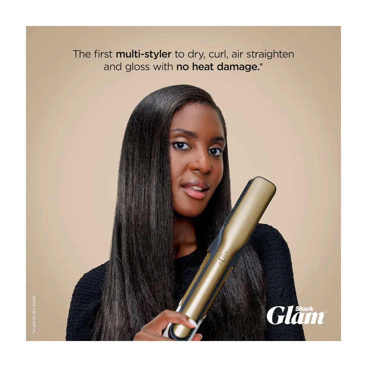 Shark Glam Cepillo Secador 5-en-1 | Multi-Estilizador | Air Styler Straightener | Gold