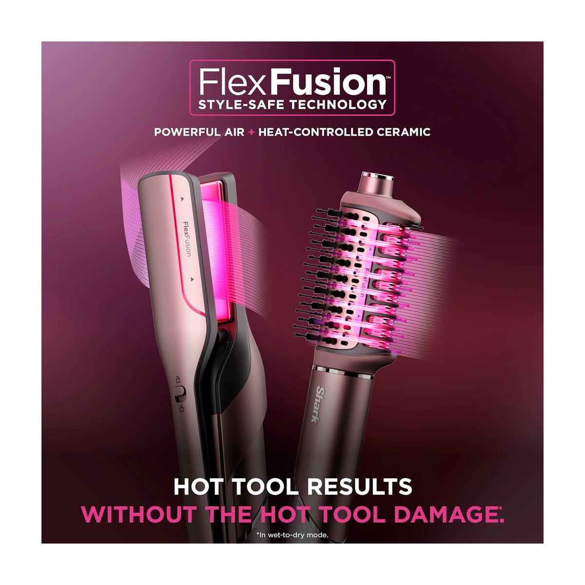 Shark FlexFusion Cepillo Secador 5-en-1 | Multi-Estilizador | Air Styler Straightener | Cosmic Blush