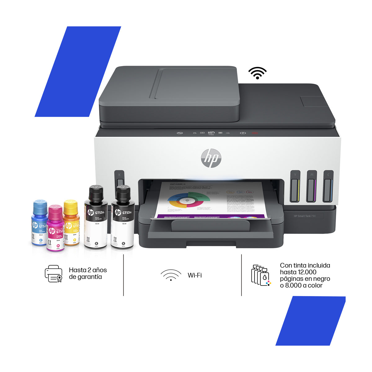HP Smart Tank 790 Impresora Inalámbrica Multifuncional con Tanques de Tinta
