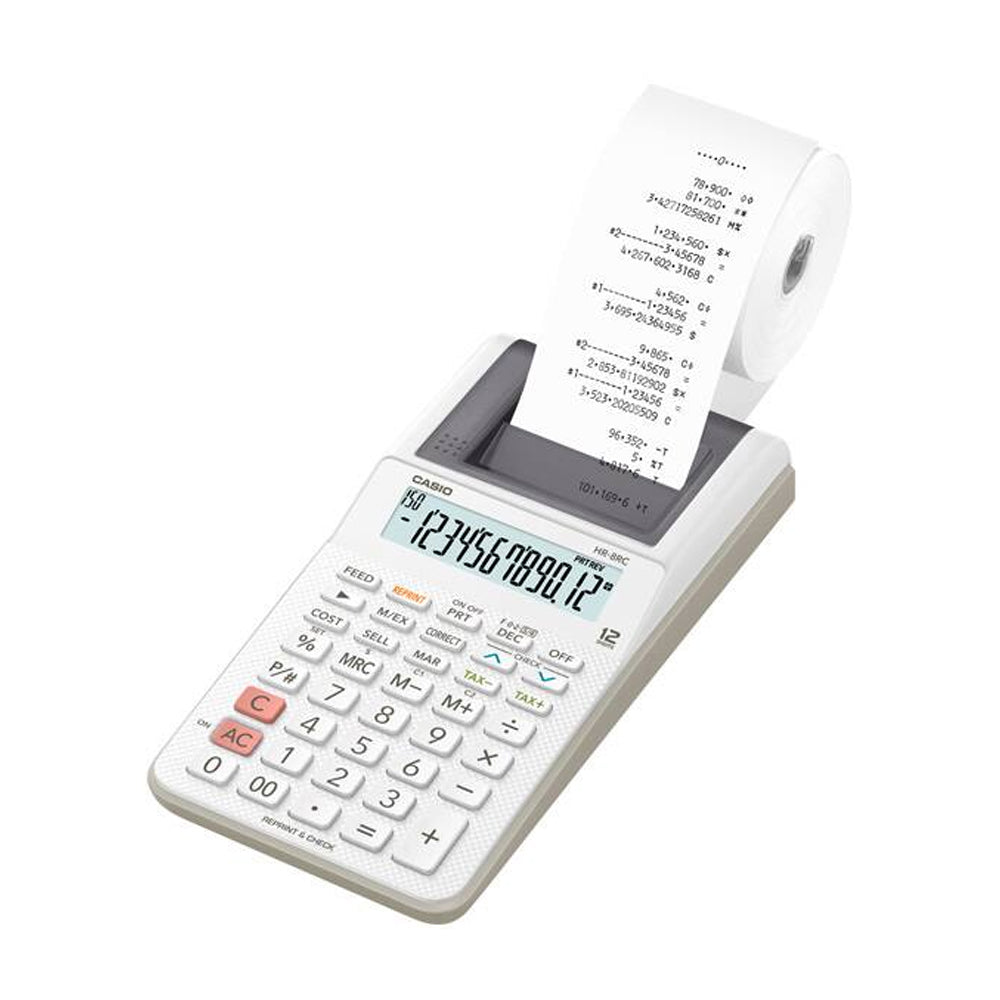 Casio Calculadora de Escritorio de 12 Dígitos | Impresión en 2 Colores | Blanco