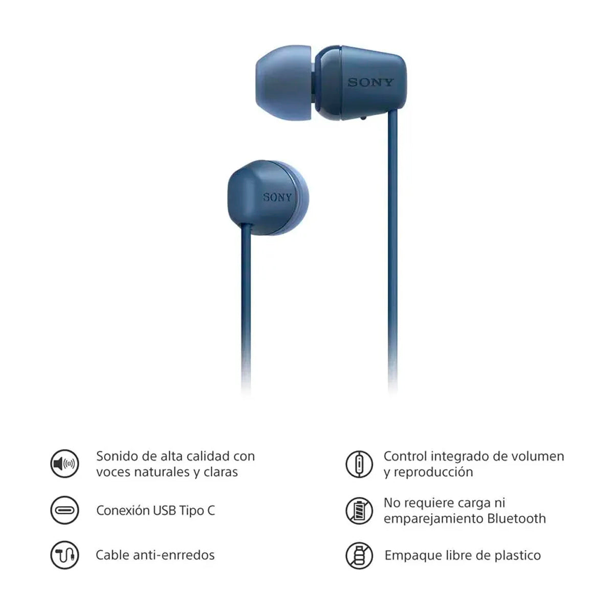 Sony IER-EX15C Audífonos de Cable | Azul