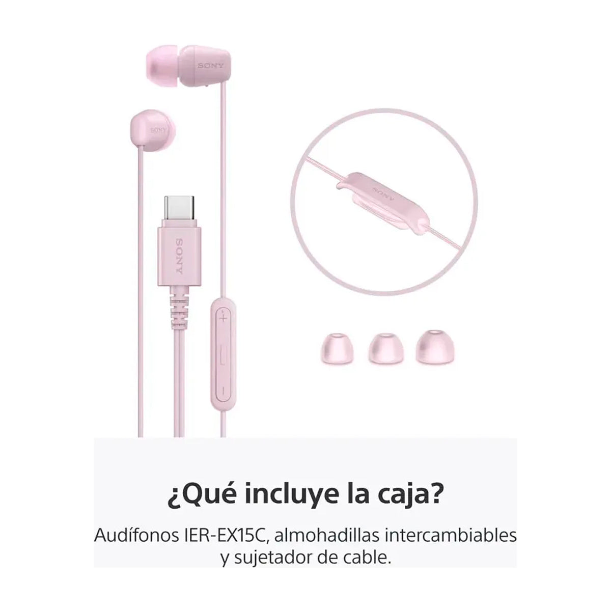 Sony IER-EX15C Audífonos de Cable - Rosa