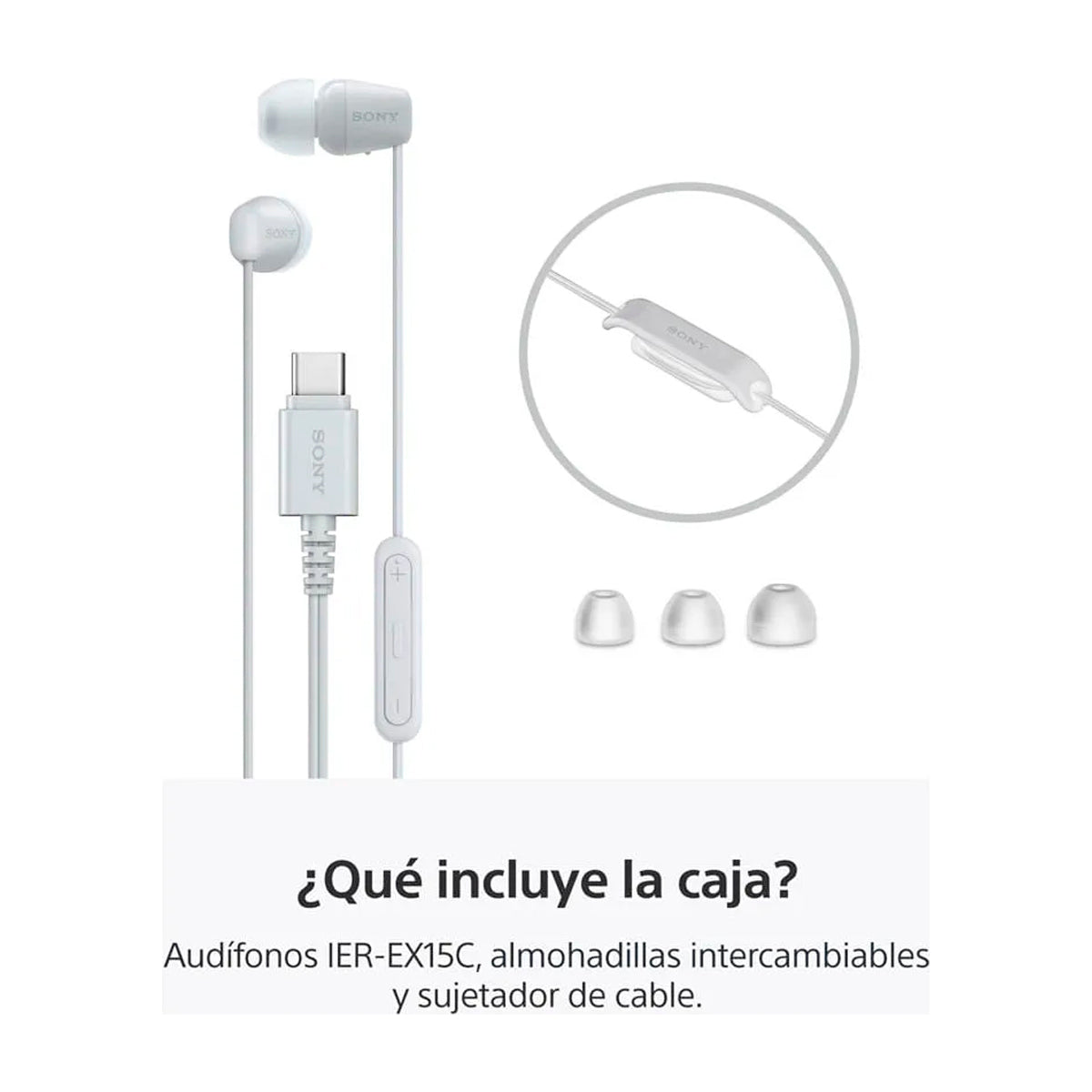 Sony IER-EX15C Audífonos de Cable | Blanco