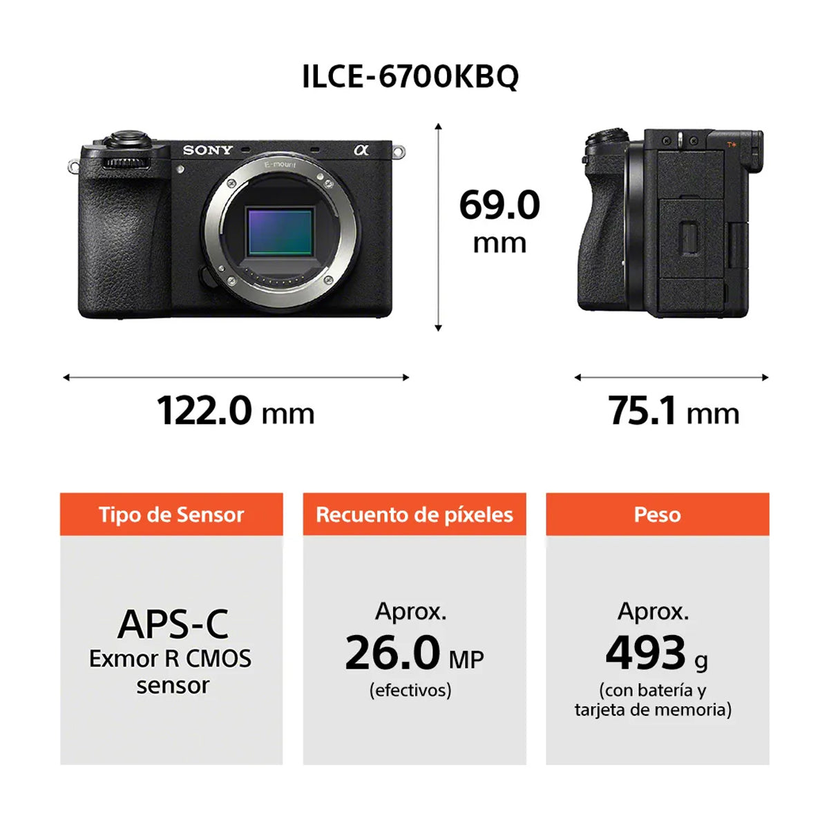 Sony a6700 Alpha Cámara Digital Mirrorless con Lente 18-135mm OSS | ILCE-6700M