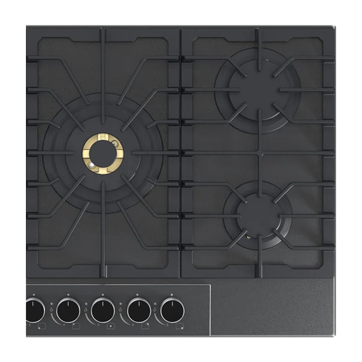 Drija Italia 76 Estufa Empotrable a Gas de Vidrio Templado | 5 Quemadores | 5 Válvulas de Seguridad