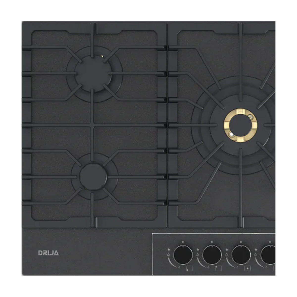 Drija Italia 90 Estufa Empotrable a Gas de Vidrio Templado | 5 Quemadores | 5 Válvulas de Seguridad