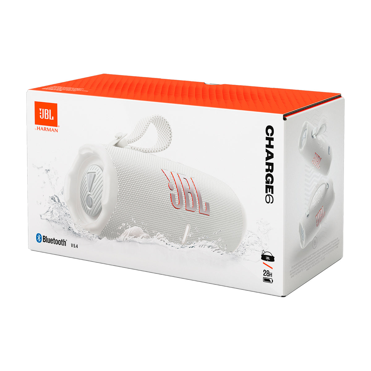 JBL Charge 6 Bocina Portátil Bluetooth Waterproof | AI Sound Boost | 28H | IP68 | Blanco