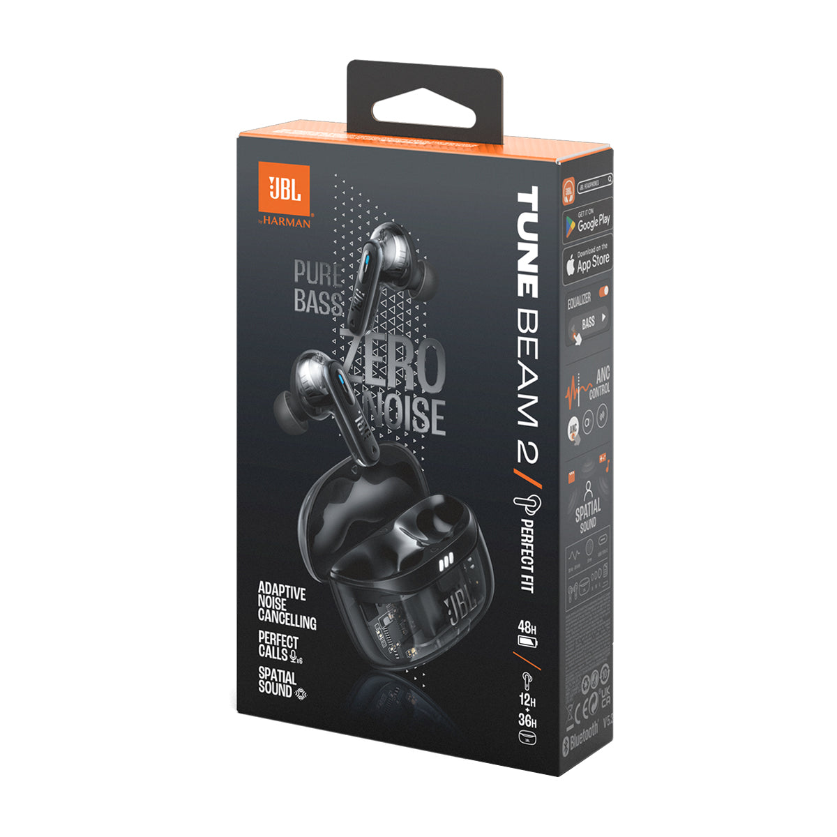 JBL Tune Beam 2 Ghost Edition True Wireless Audífonos Inalámbricos Bluetooth | Adaptive Noise Cancelling | Negro