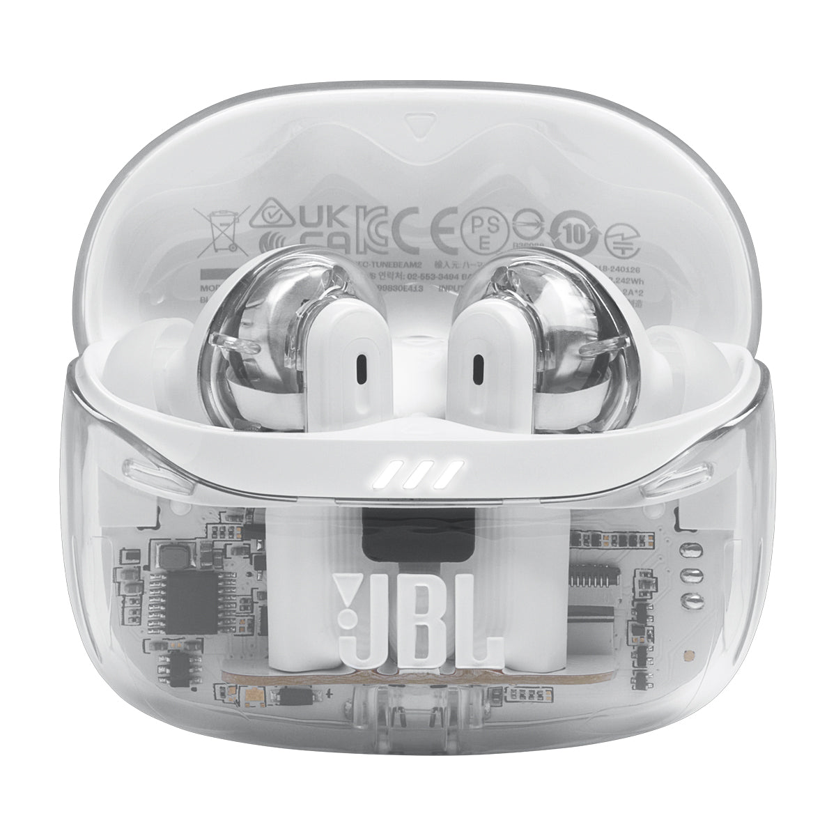 JBL Tune Beam 2 Ghost Edition True Wireless Audífonos Inalámbricos Bluetooth | Adaptive Noise Cancelling | Blanco