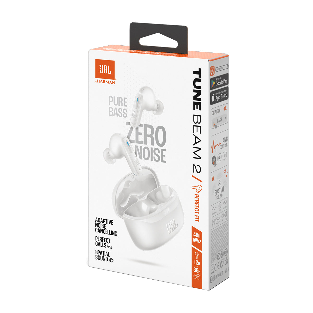 JBL Tune Beam 2 True Wireless Audífonos Inalámbricos Bluetooth | Adaptive Noise Cancelling | Blanco