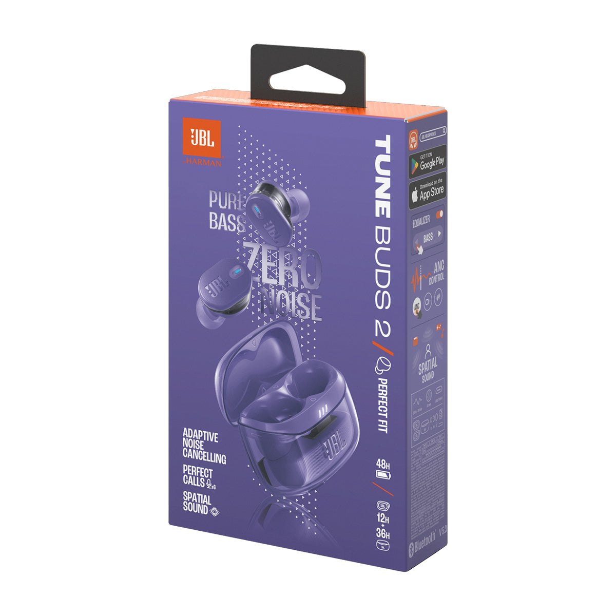 JBL Tune Buds 2 Ghost Edition True Wireless Audífonos Inalámbricos Bluetooth | Adaptive Noise Cancelling | Malva