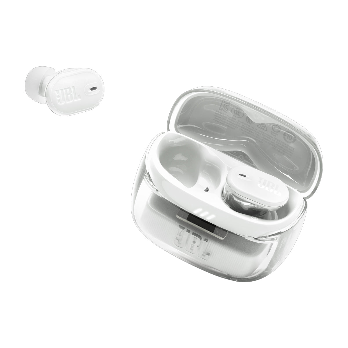 JBL Tune Buds 2 Ghost Edition True Wireless Audífonos Inalámbricos Bluetooth | Adaptive Noise Cancelling | Blanco