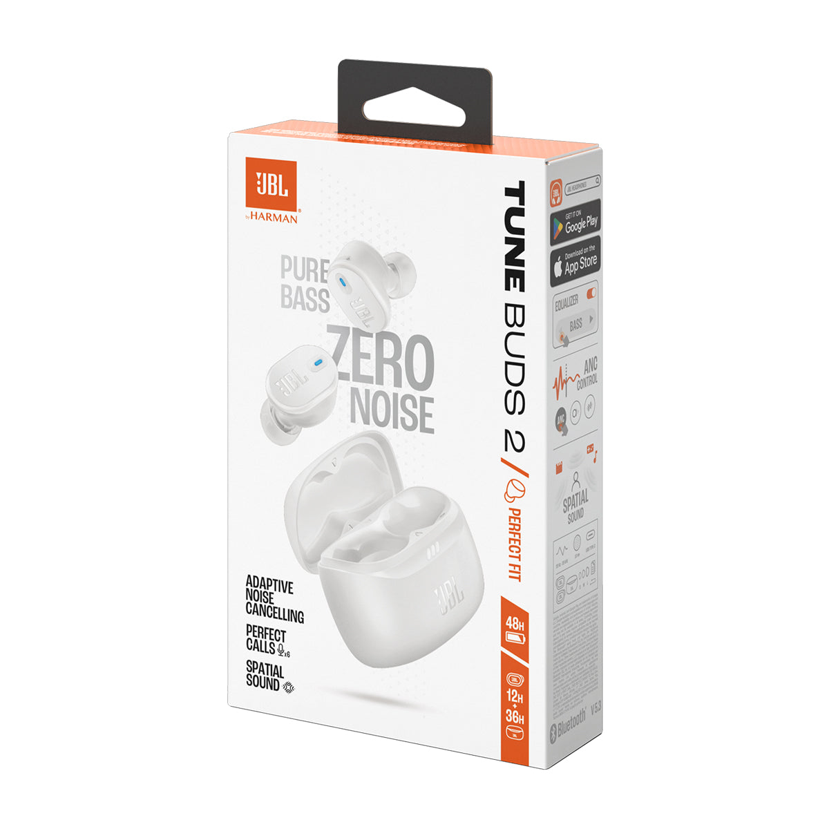 JBL Tune Buds 2 True Wireless Audífonos Inalámbricos Bluetooth | Adaptive Noise Cancelling | Blanco
