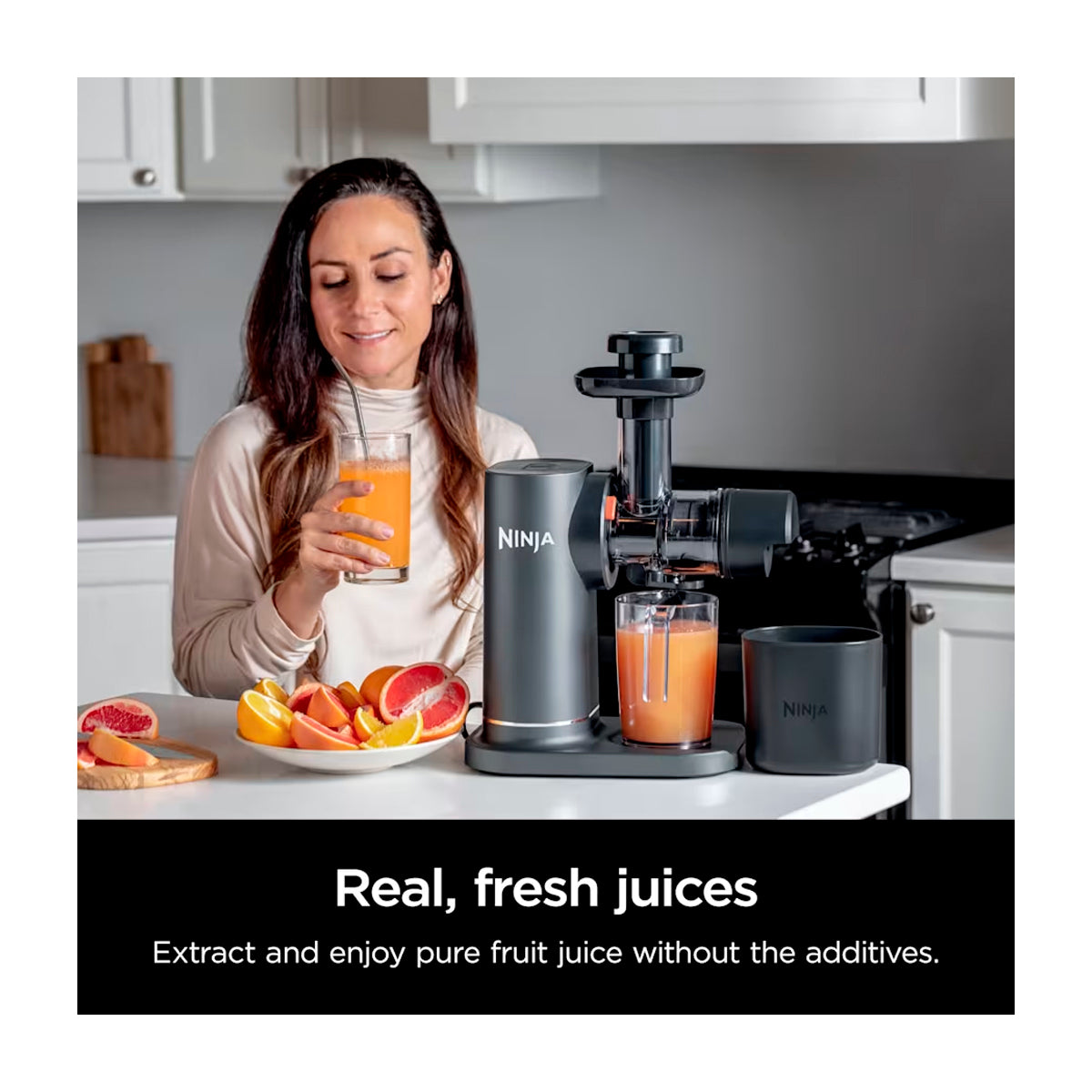 Ninja Neverclog Extractor De Jugos | 700 ml | Alta Potencia | Control de pulpa | Acero inoxidable