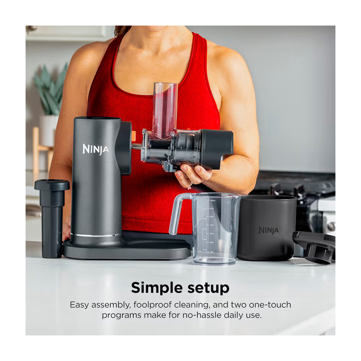 Ninja Neverclog Extractor De Jugos | 700 ml | Alta Potencia | Control de pulpa | Acero inoxidable