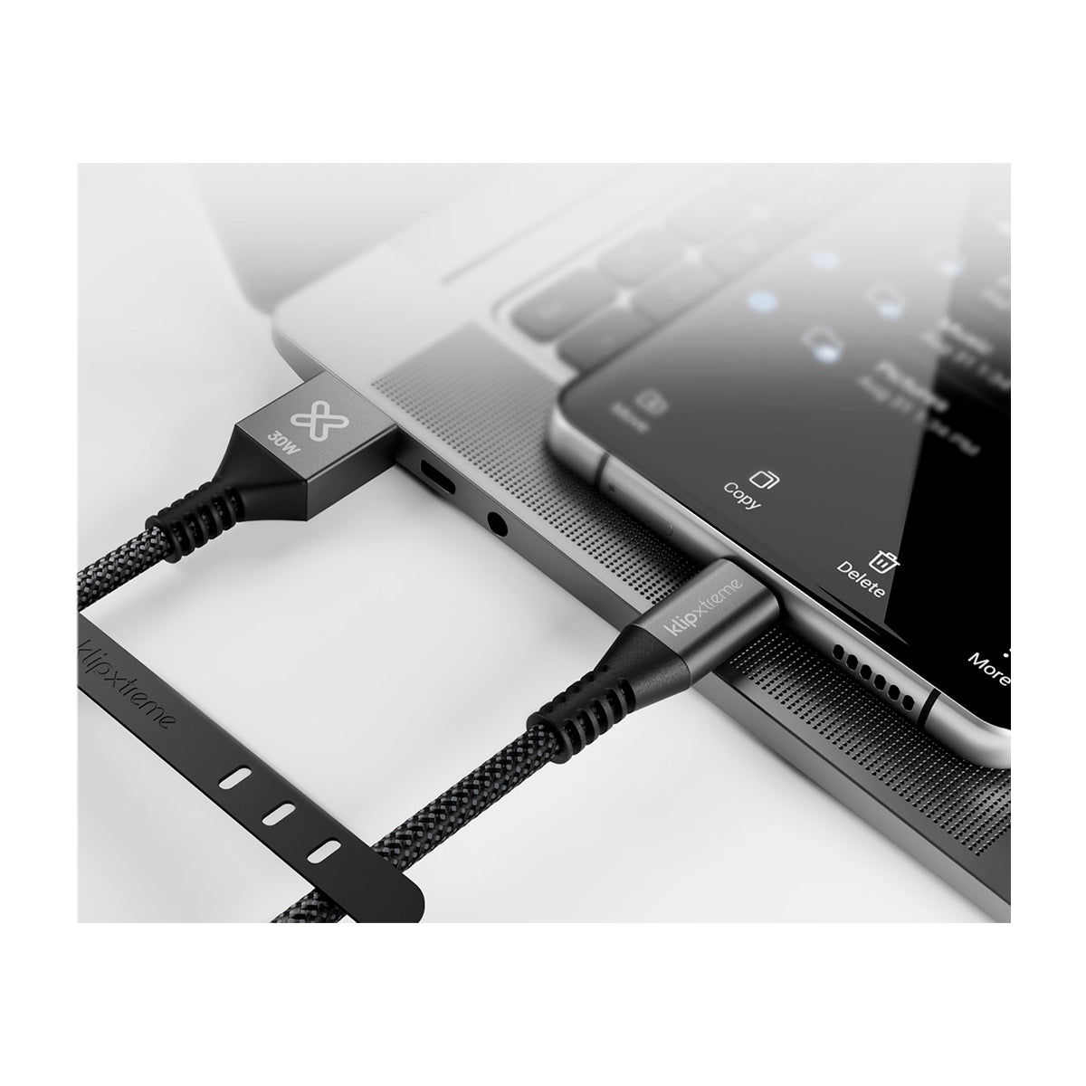 Klip Xtreme PowerGo 050 Cable USB A a USB C | 1.8 Metros | Negro Plateado