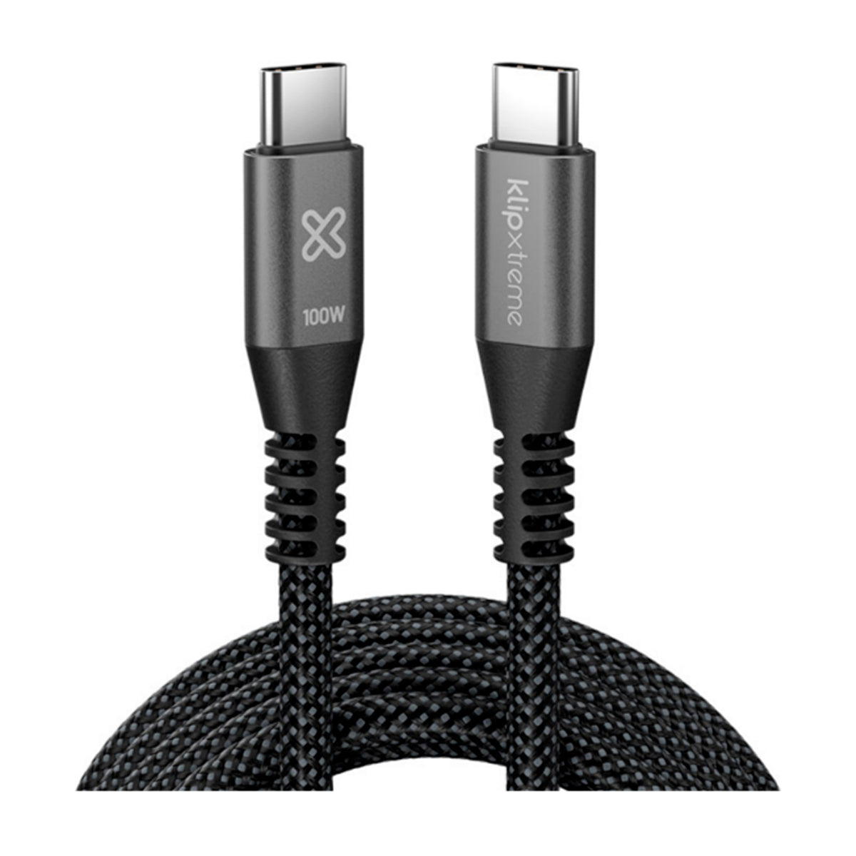 Klip Xtreme PowerGo 250 Cable USB C a USB C | 1 Metros | Negro Plateado