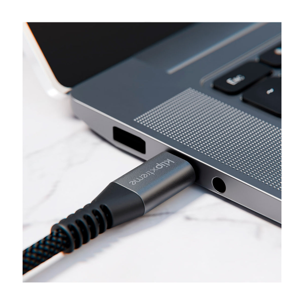 Klip Xtreme PowerGo 250 Cable USB C a USB C | 1 Metros | Negro Plateado