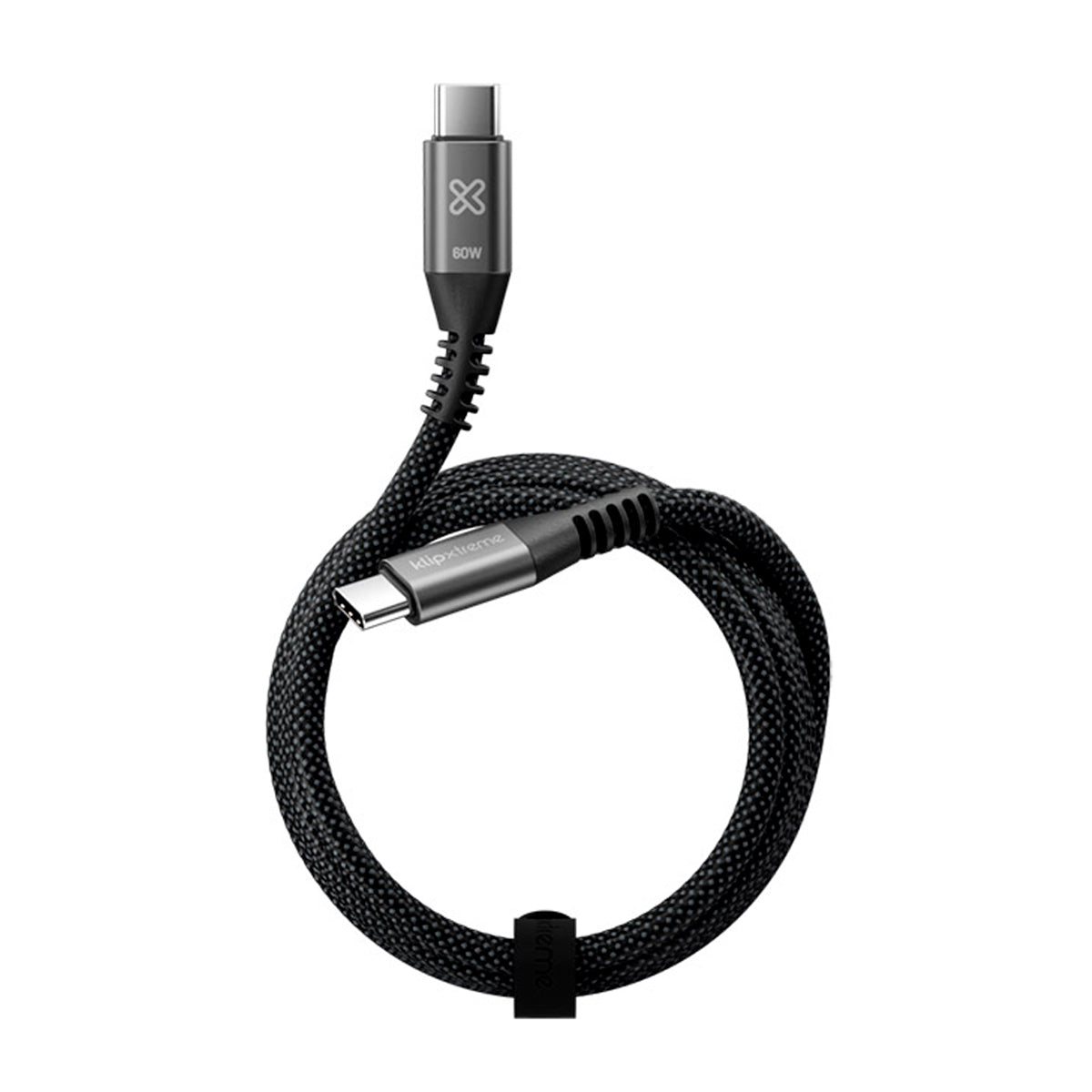 Klip Xtreme PowerGo 250 Cable USB C a USB C | 1.8 Metros | Negro Plateado