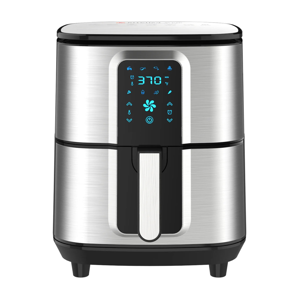 Kitcher Freidora de Aire Digital | 6.8QT | 8 Programas | Temporizador | Control de Temperatura | Plateado Negro