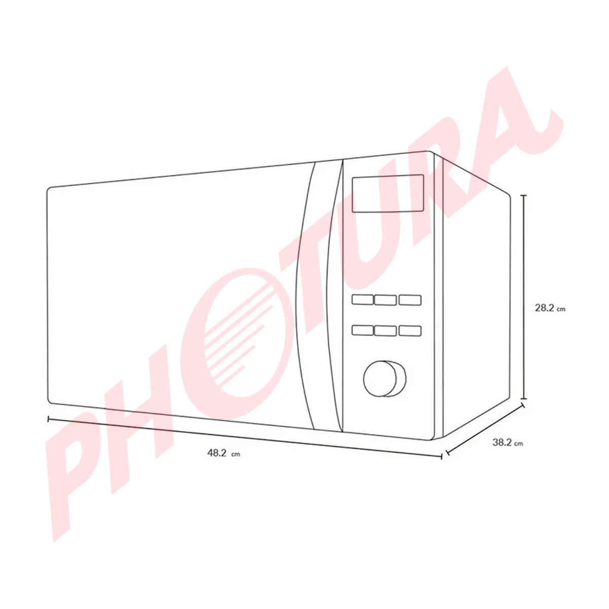 Winia Microondas de 1280W | 0.8p3 | Sistema de Bloqueo Infantil | Plateado