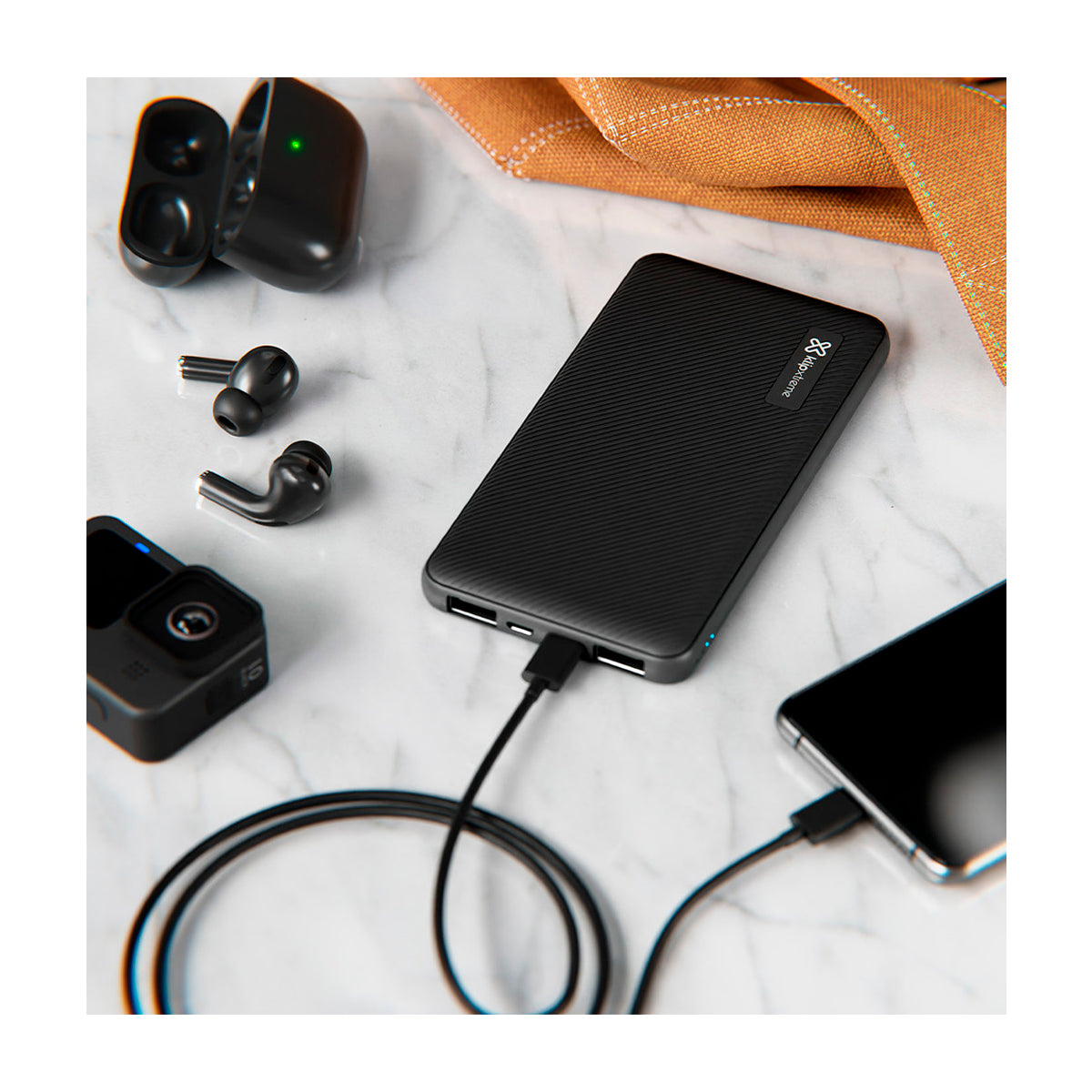 Klip Xtreme PowerCell Plus Batería Portátil para Smartphones y Tablets | 10000Mah | Negro