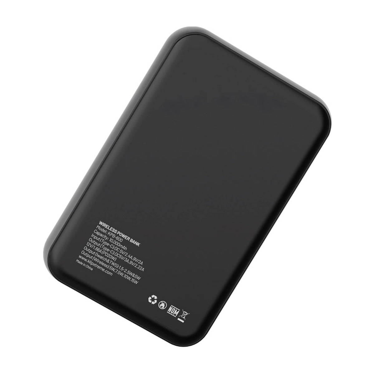Klip Xtreme PowerMag Batería Portátil para Smartphones y Tablets | 10000Mah | Negro