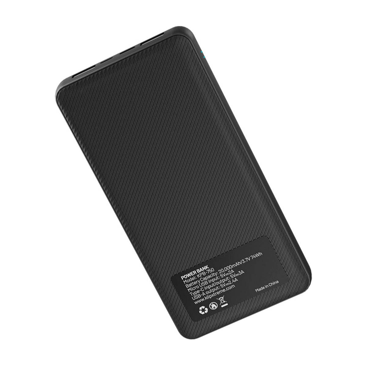 Klip Xtreme Power Cell Ultra Batería Portátil para Smartphones y Tablets | 20000mAh | Negro