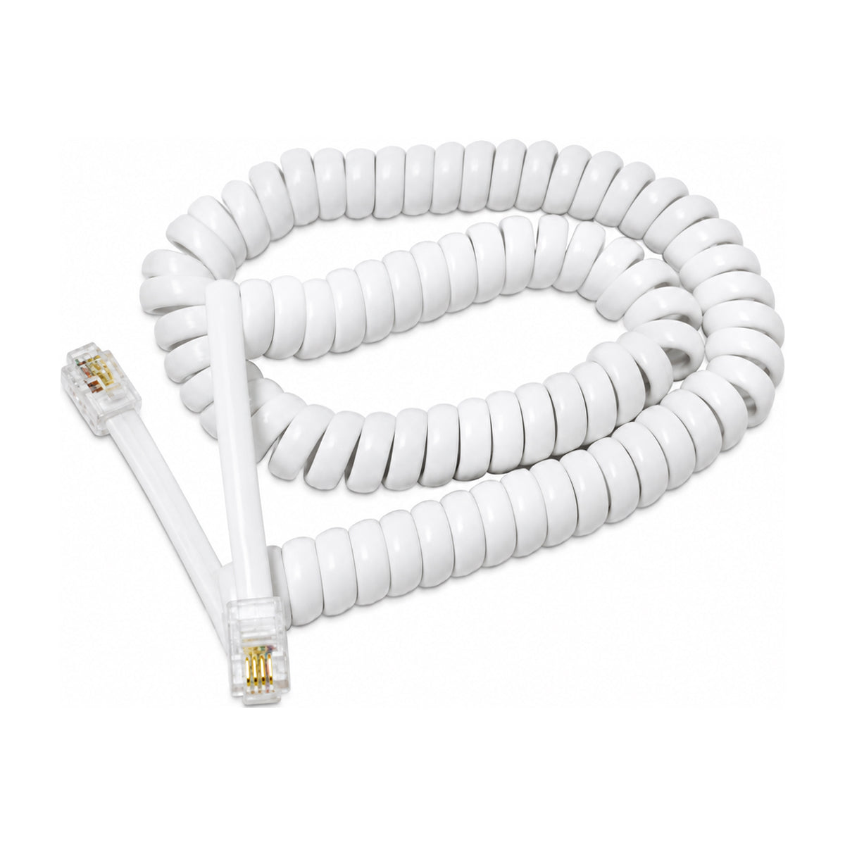 Okahama Cable Espiral de 25'' para Teléfonos | Blanco