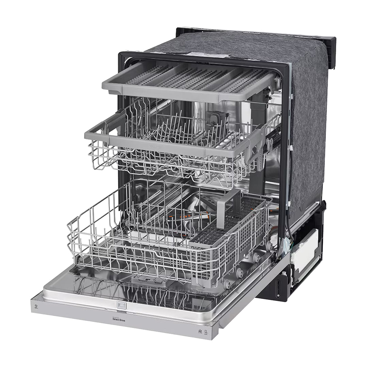 LG Lavaplatos Empotrable de 24" | Inverter Direct Drive | Digital | ThinQ | QuadWash | EasyRack Plus | Tercera Rejilla | Silencioso 48 dBA | 15 P/S | Acero Inoxidable