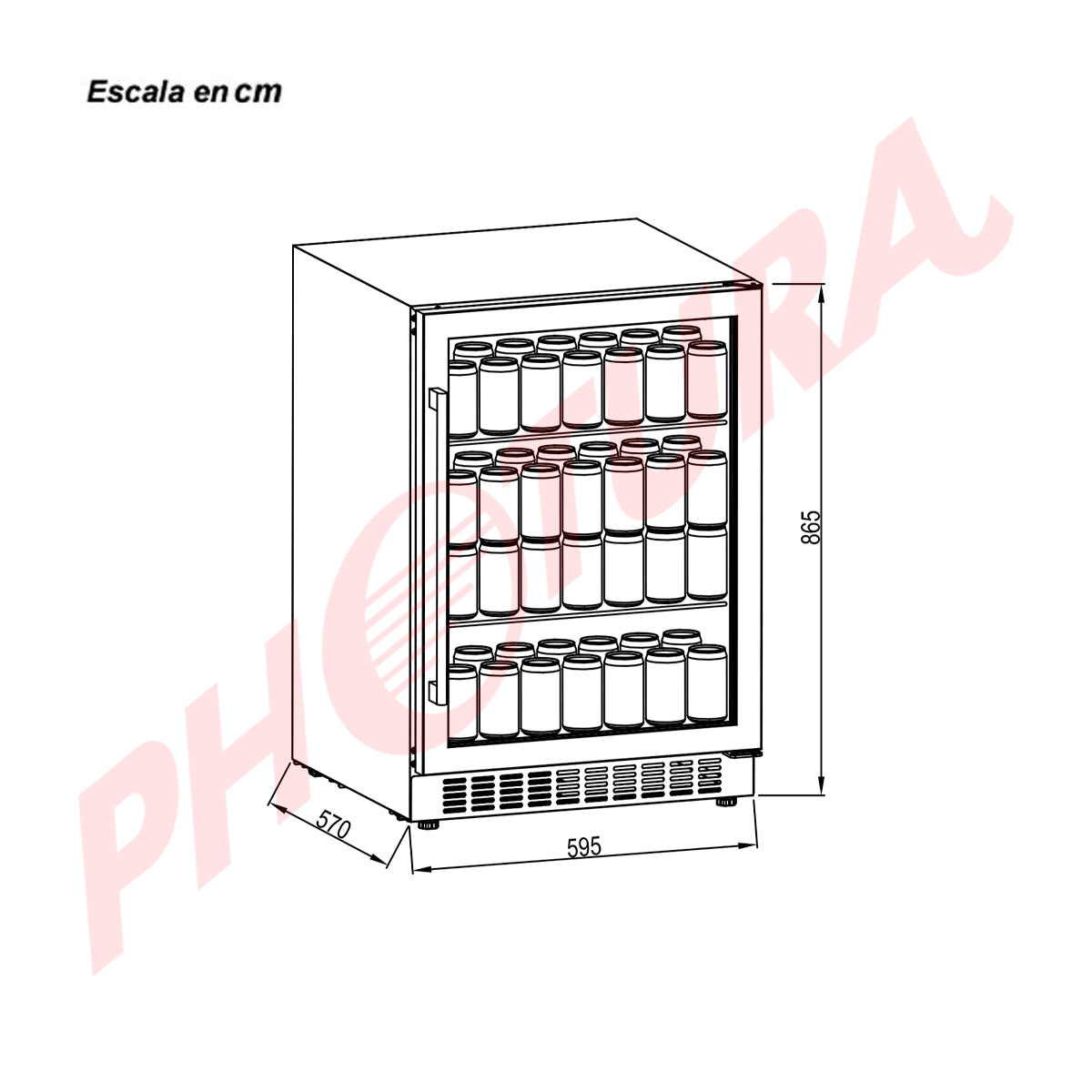 Drija Livenza 178-B Centro de Bebidas de 5.05p3 | Hasta 178 Latas | Control Digital | Puerta Reversible | Doble Vidrio | 3 Rejillas Removibles
