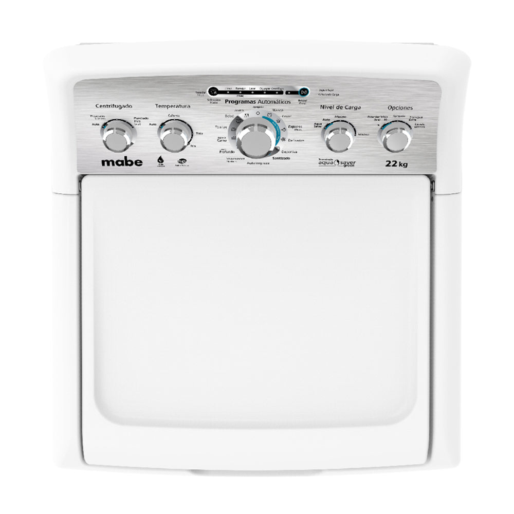 Mabe Lavadora Automática de Carga Superior | 11 Programas Automáticos | Aqua Saver Green | 22kg