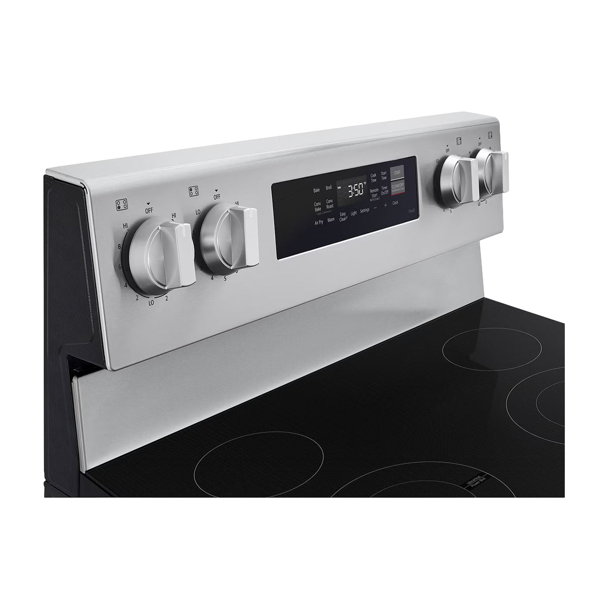 LG Estufa Eléctrica de Acero Inoxidable | 2-en-1 | Smart WiFi ThinQ | 6.3p3 | Air Fryer | Convección | Panel Digital | 30" | 4 Quemadores | Plateado