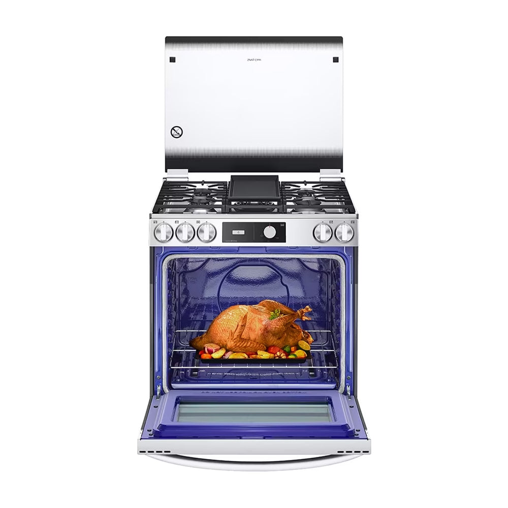 LG Estufa a Gas de Acero Inoxidable | 5.8p3 | Ultra Heat | Easy Clean | Tapa | Plancha | 30" | 5 Quemadores