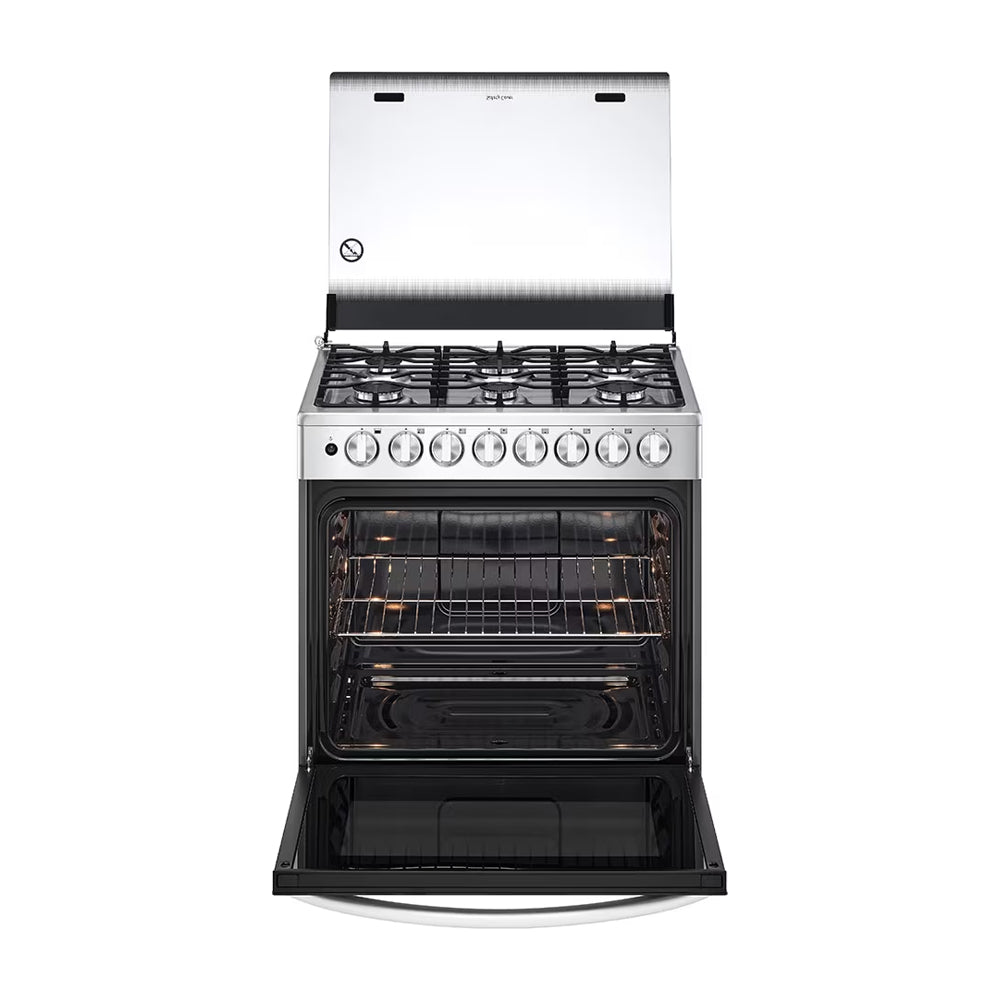 LG Estufa a Gas de Acero Inoxidable | 5.2p3 | EasyClean | Puerta de Doble Capa | Tipo Espejo | Tapa | 30" | 6 Quemadores