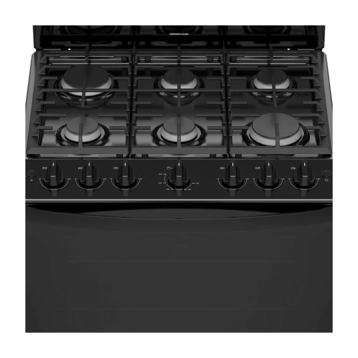 Whirlpool Estufa a Gas de Acero Inoxidable | Quemador Super | Ever Clean | Plancha | 30" | 6 Quemadores | Negro