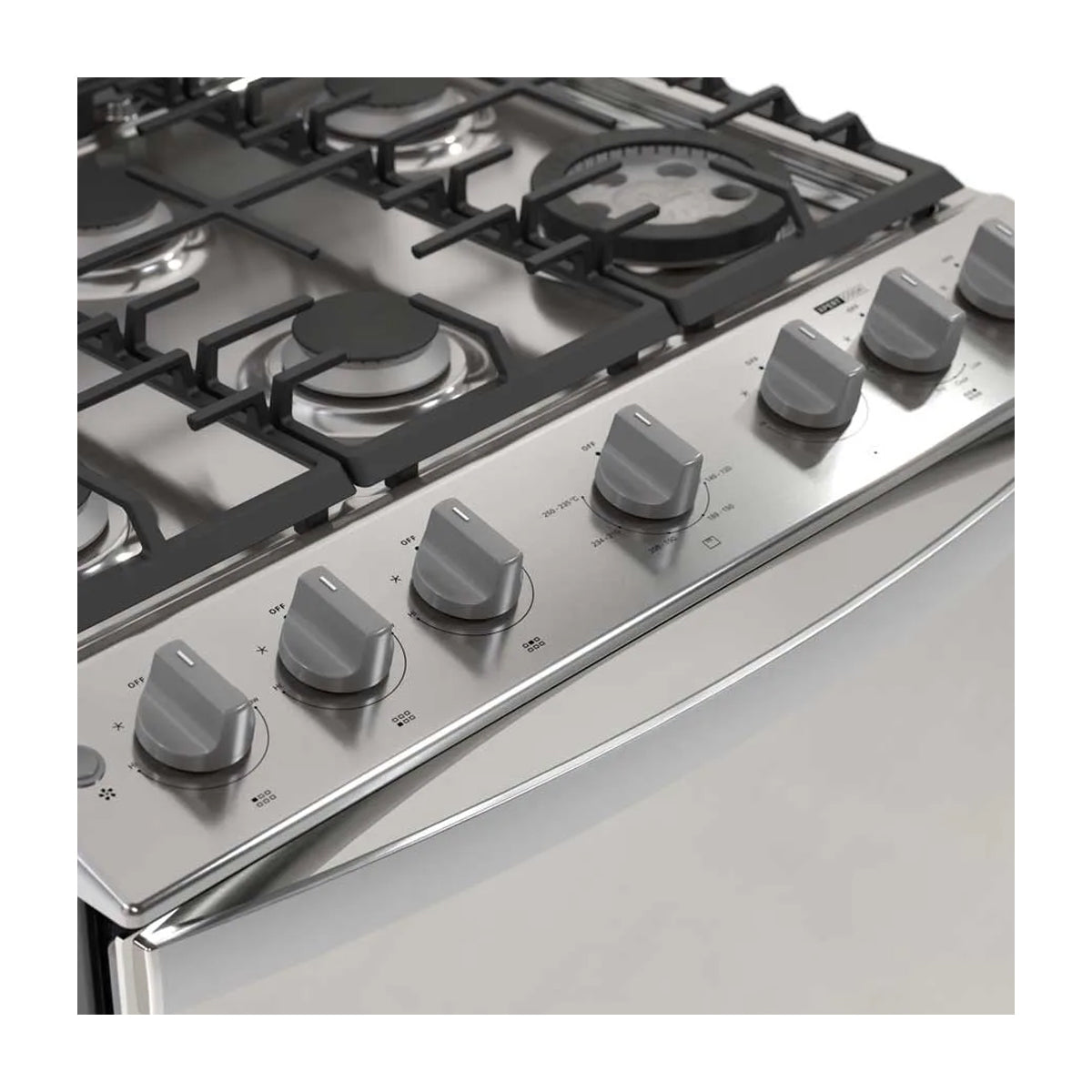 Whirlpool Estufa a Gas de Acero Inoxidable | Convección | Xpert Flamma | Xpert Air Fry | Xpert Air Bake | Tipo Espejo | 30" | 6 Quemadores