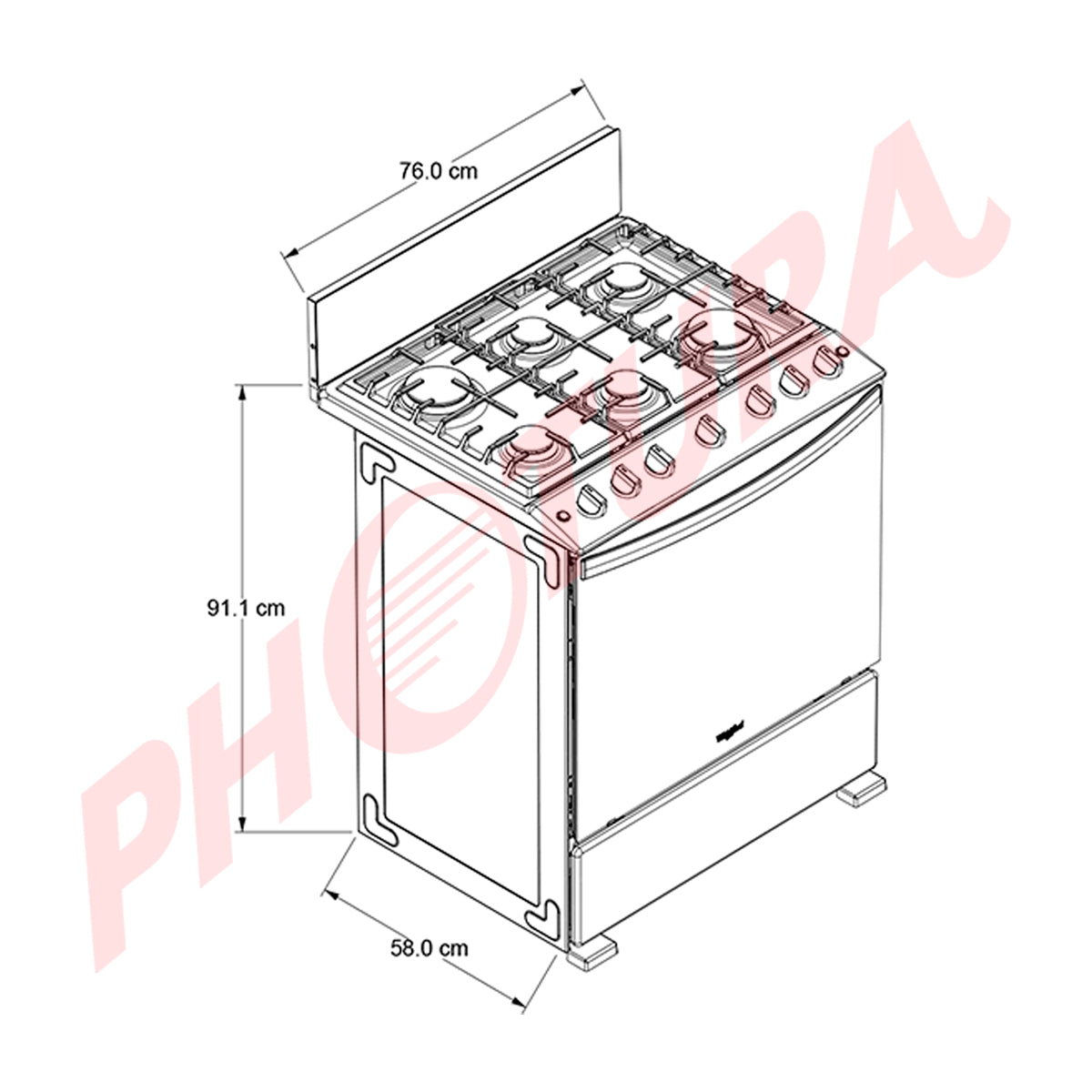 Whirlpool Estufa a Gas de Acero Inoxidable | Xpert Flamma | Ever Clean | Tapa | Plancha | 30" | 6 Quemadores