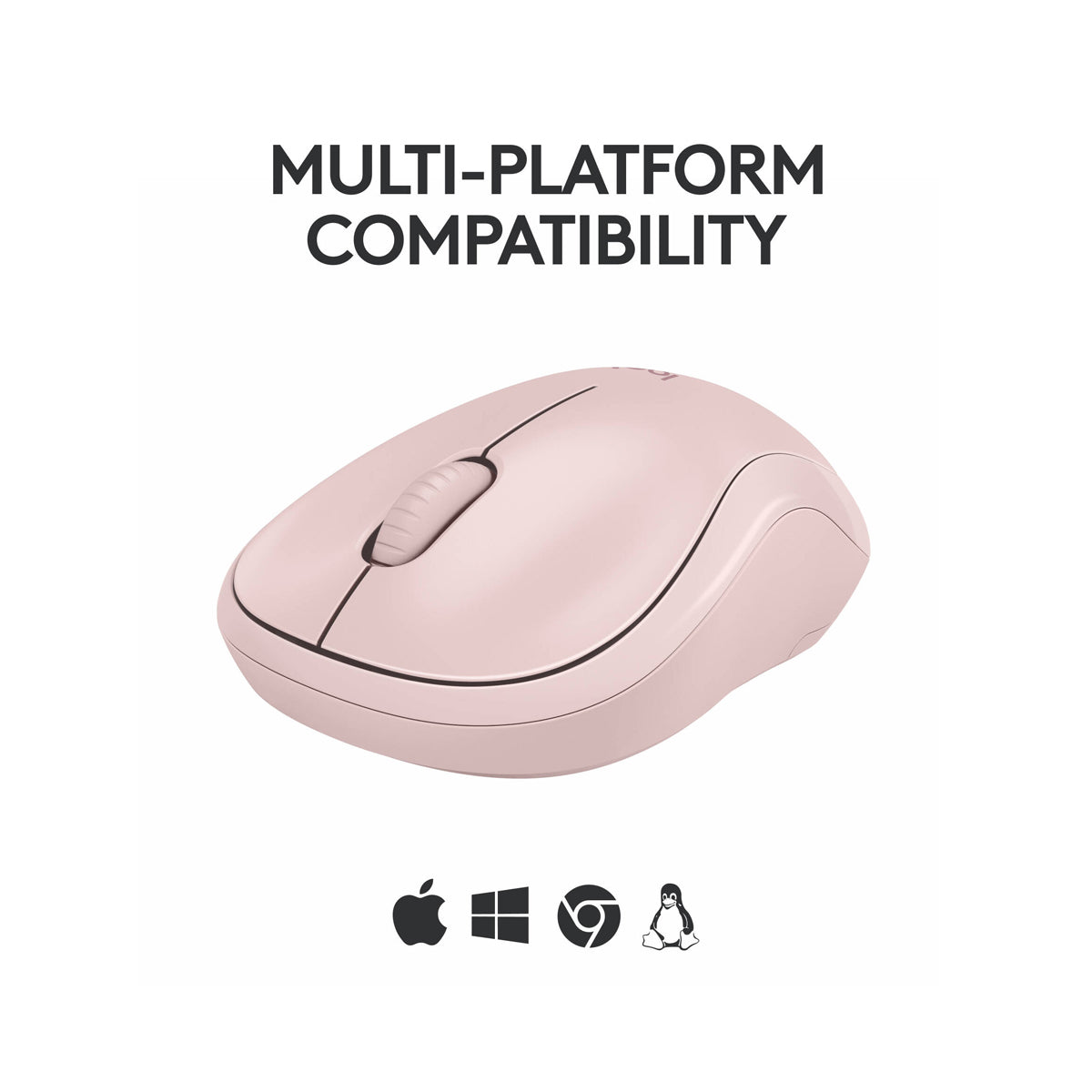 Logitech M240 Mouse Inalámbrico Silencioso | Bluetooth | Rosa