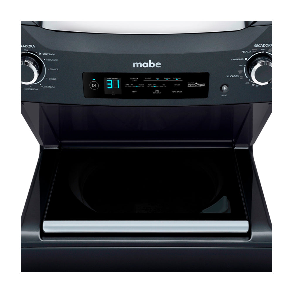 Mabe Centro de Lavado Premium a Gas | Display Touch | Infusor Aqua Energy | Aqua Saver Green | 20kg | Gris Diamante