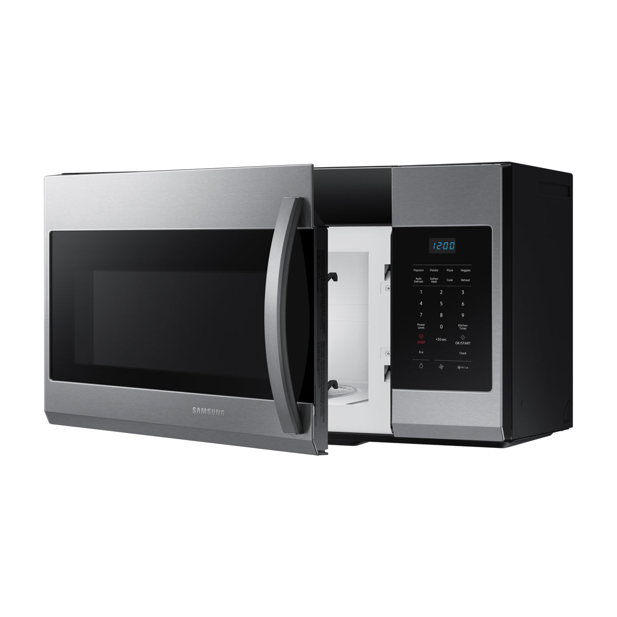 Samsung Microondas Extractor OTR de 1000W | Auto Cook | Glass Touch Panel | Interior de Cerámica | 1.7p3 | Plateado