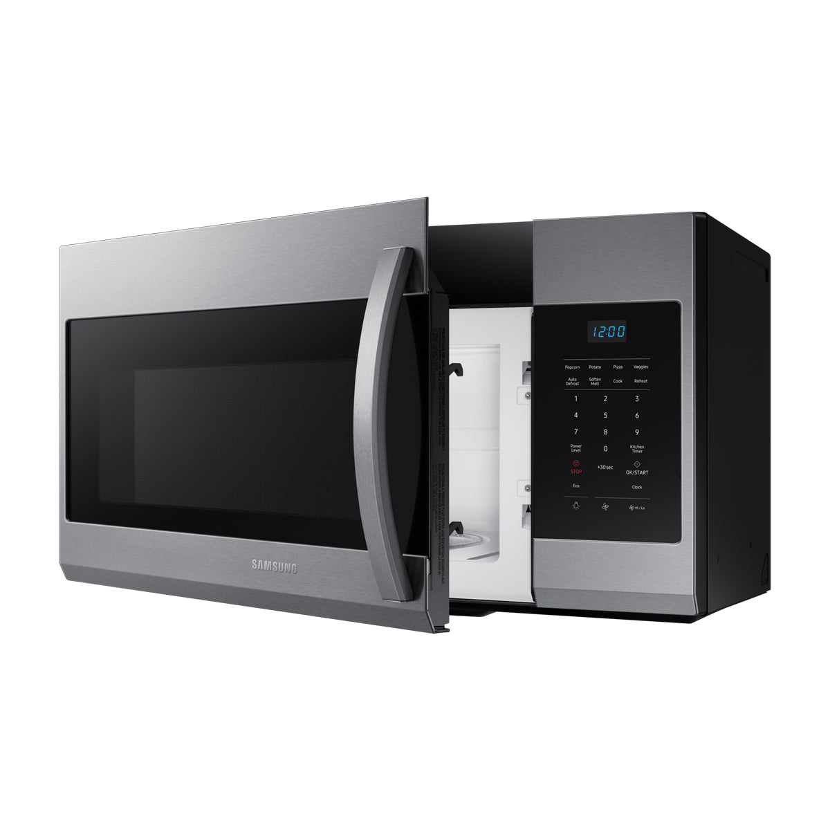 Samsung Microondas Extractor OTR de 1000W | Auto Cook | Glass Touch Panel | Interior de Cerámica | 1.7p3 | Plateado