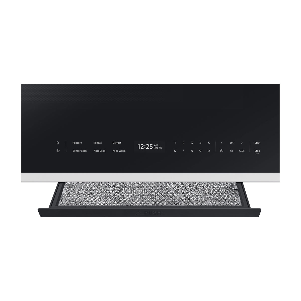 Samsung BESPOKE Microondas Extractor OTR de 1000W | Cocción con Sensor | Glass Touch Control | Interior de Cerámica | 2.1p3 | Blanco