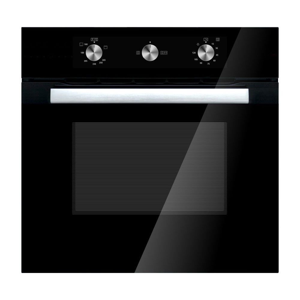 Sankey Horno Multifuncional Empotrable a Gas de 60cm | Puerta de Triple Vidrio | Rostizador | 65L | Negro