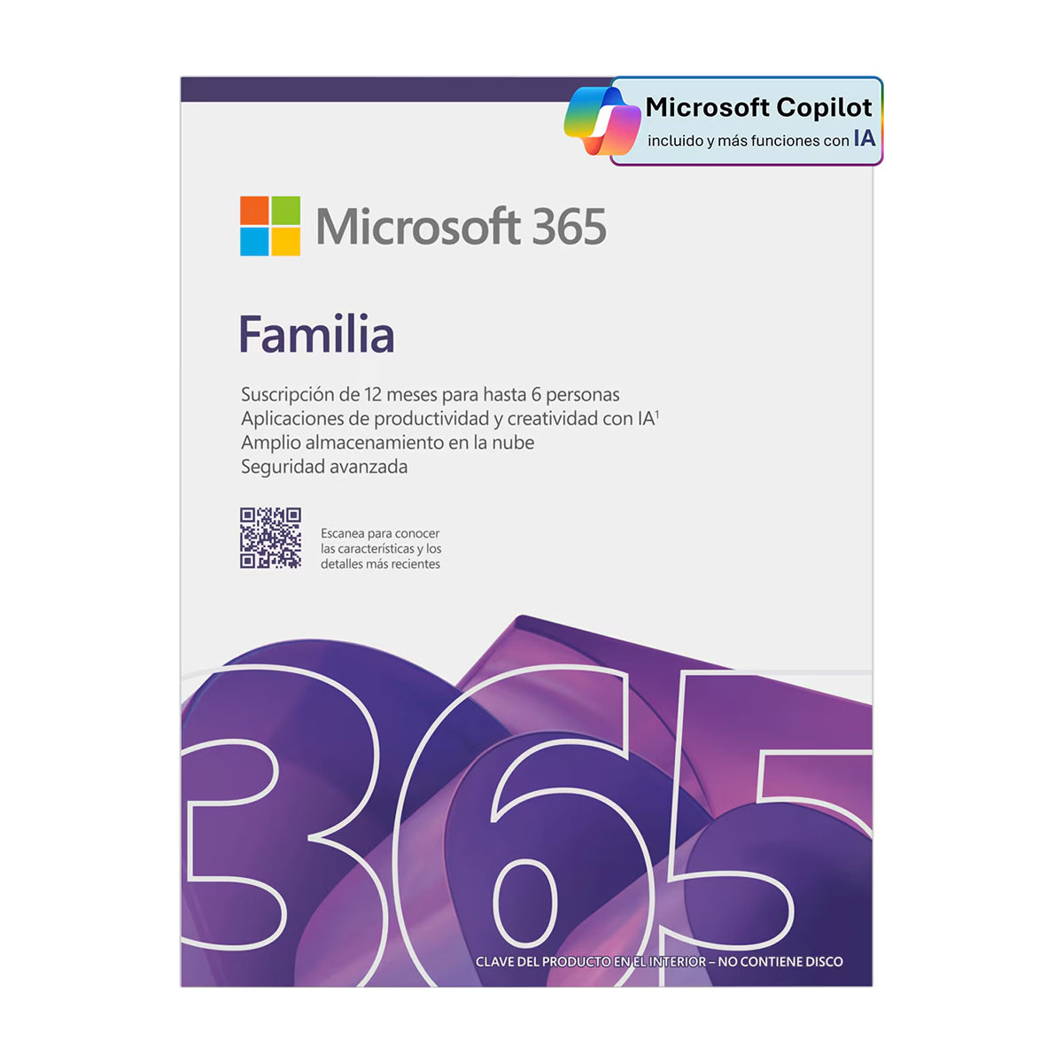 Microsoft 365 Familia Suscripción de 1 Año | Copilot IA | 6 Personas | 5 Dispositivos / Persona