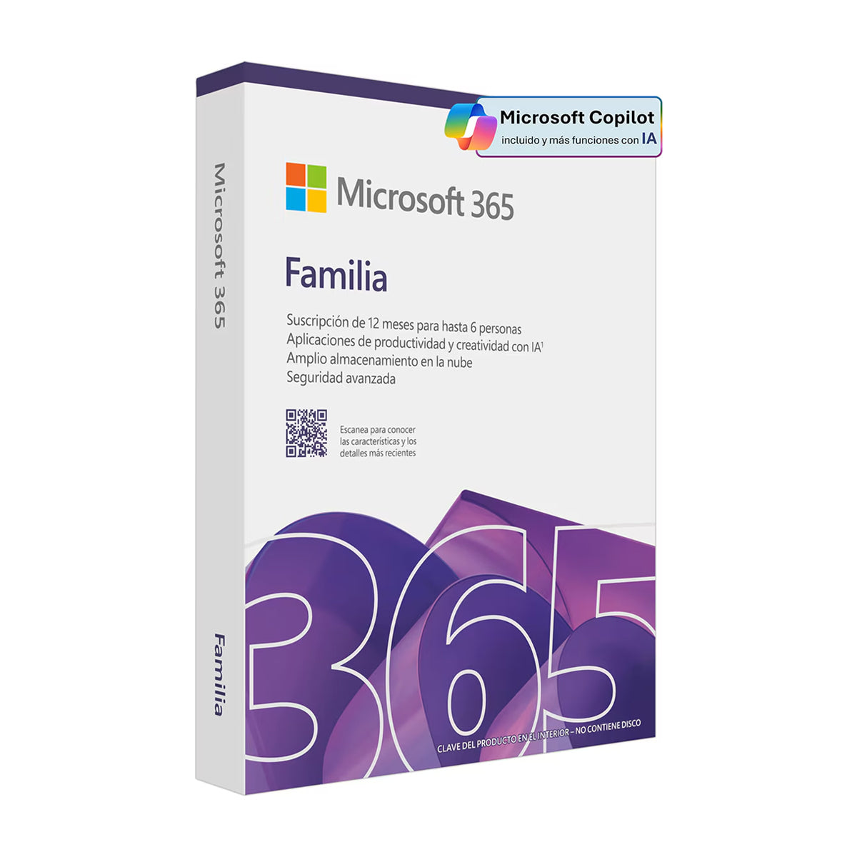 Microsoft 365 Familia Suscripción de 1 Año | Copilot IA | 6 Personas | 5 Dispositivos / Persona