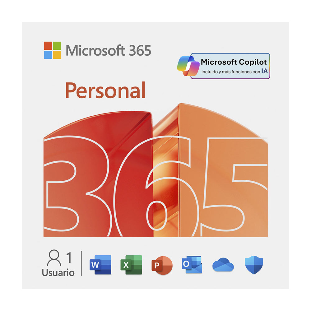 Microsoft 365 Personal Suscripción de 1 Año | Copilot IA | 1 Persona | 5 Dispositivos / Persona