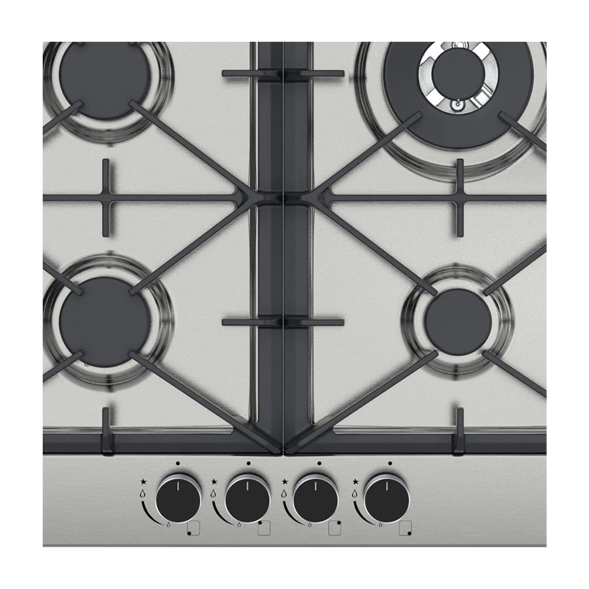 Drija Milan 60 Pro Estufa Empotrable a Gas de Acero Inoxidable | 4 Quemadores | 4 Válvulas de Seguridad