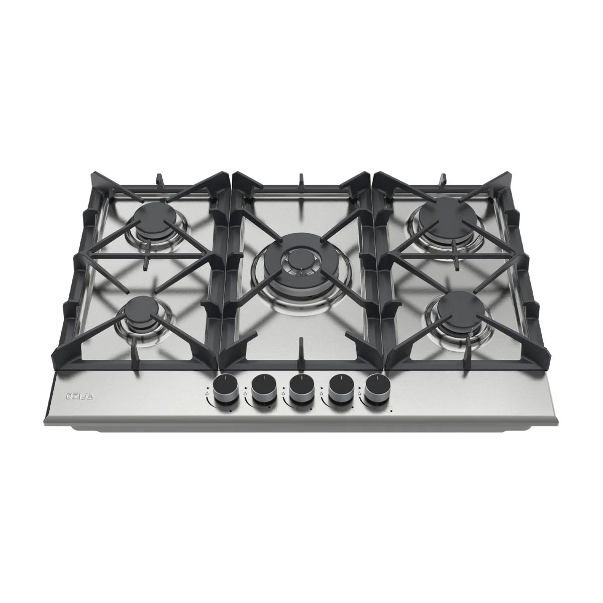 Drija Milan 76 Pro Estufa Empotrable a Gas de Acero Inoxidable | 5 Quemadores | 5 Válvulas de Seguridad