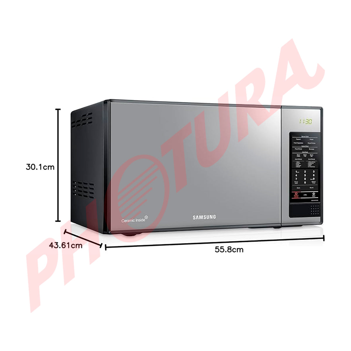 Samsung Microondas de 1000W | Interior de Ceramica | Modo Eco | 1.4p3 | Negro